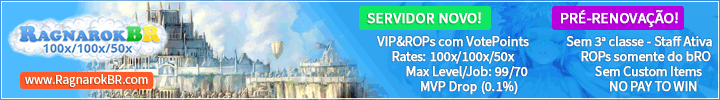 Banners históricos da comunidade RagnarokBR em 2020